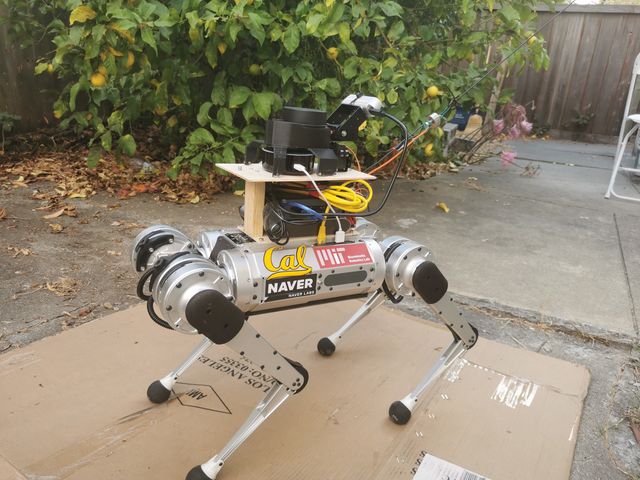 Fotografia del cane guida robotico realizzato dai ricercatori della UC Berkeley University. Fonte: TechXplore.