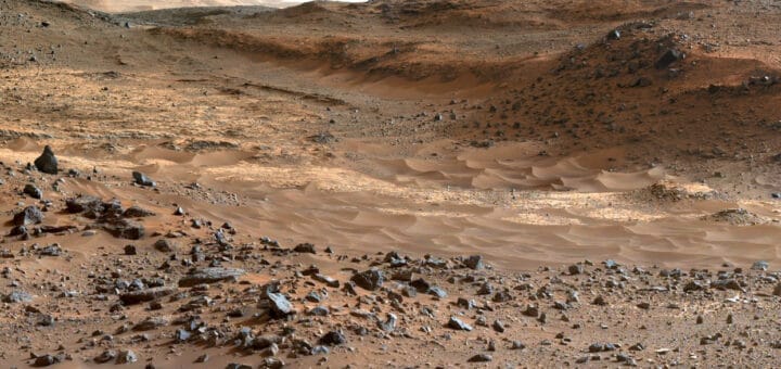 Il cratere Gale dove sono state svolte le ricerche del rover Curiosity. Credits: NASA