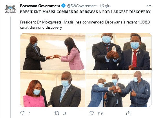 Source: Twitter - Botswana Government Account