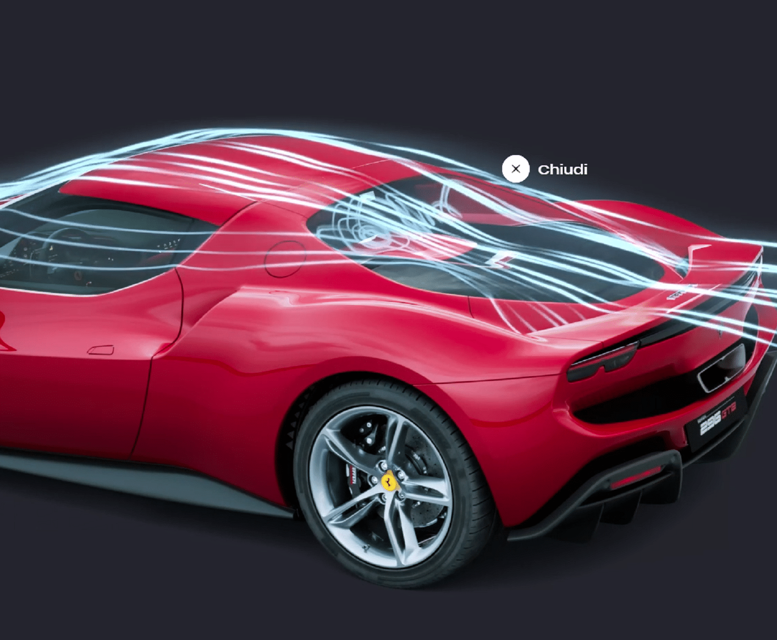 L'aerodinamica posteriore della Ferrari 296 GTB
