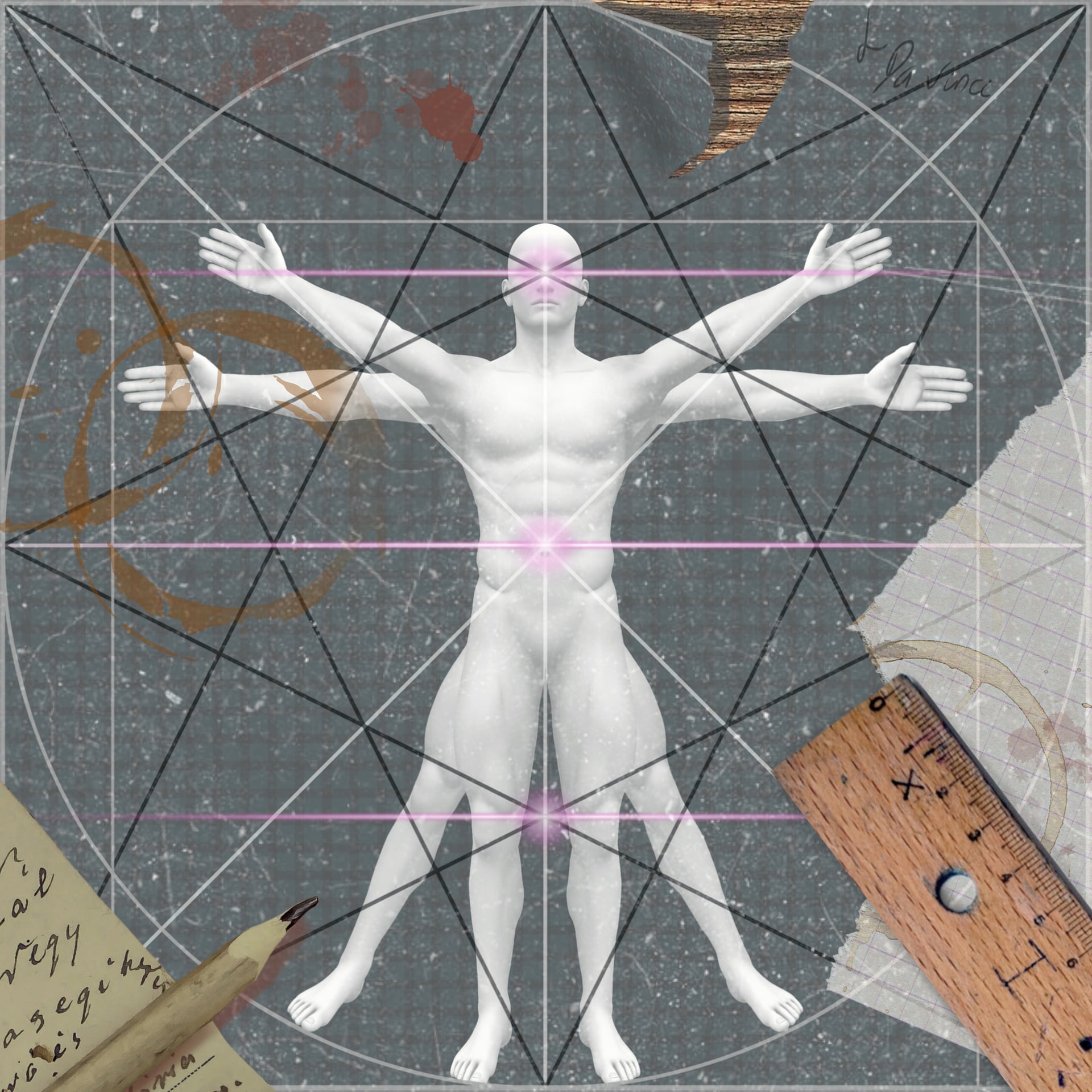 sezione aurea nel uomo vitruviano