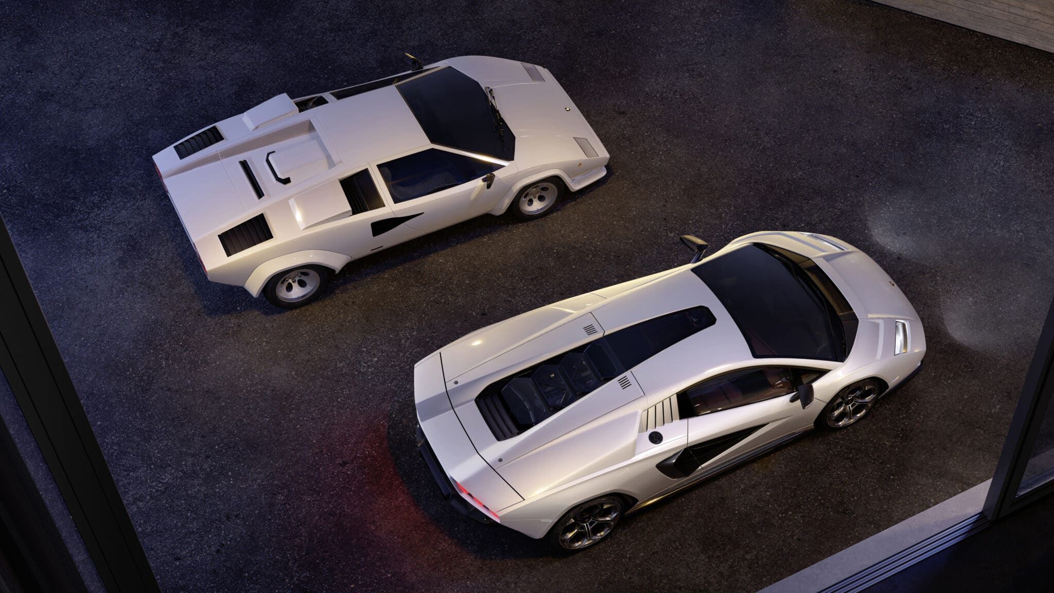 Confronto tra Lamborghini Countach - Crediti foto: ufficio stampa Lamborghini