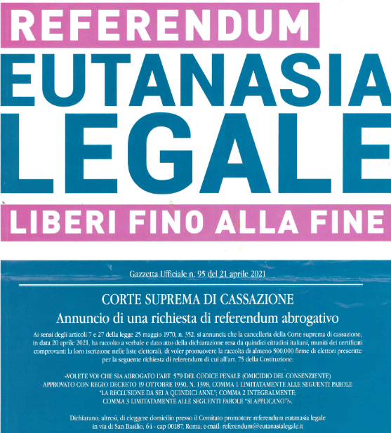 Eutanasia legale: un grande passo avanti verso il riconoscimento del diritto