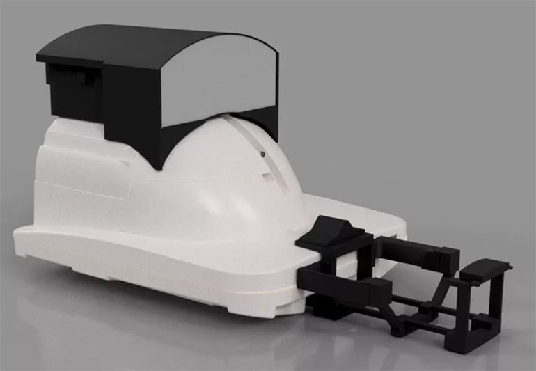 Il particolare visore VR risonanza compatibile. Credits: King's College London
