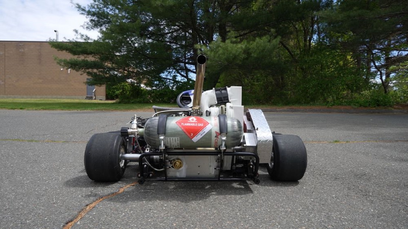 Il Go-Kart di LiquidPiston ad idrogeno visto da dietro