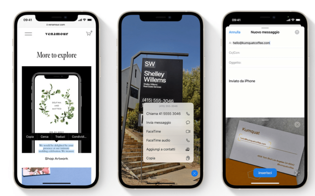 Alcuni modi d'uso di Live Text su iOS15