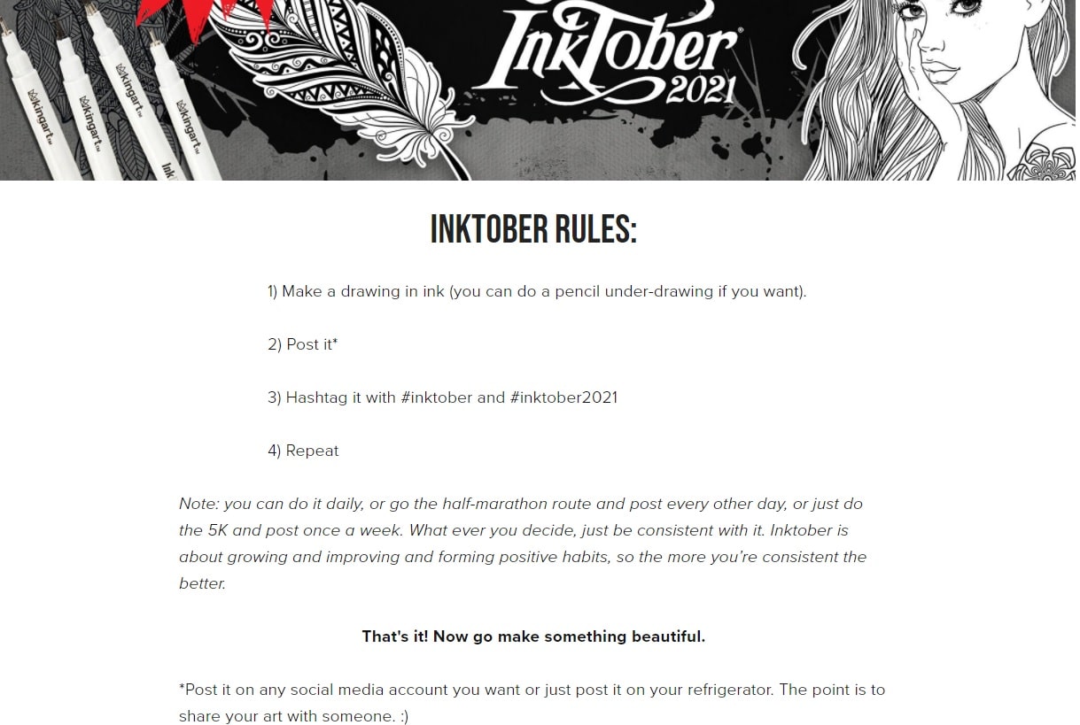 Le regole dell'Inktober