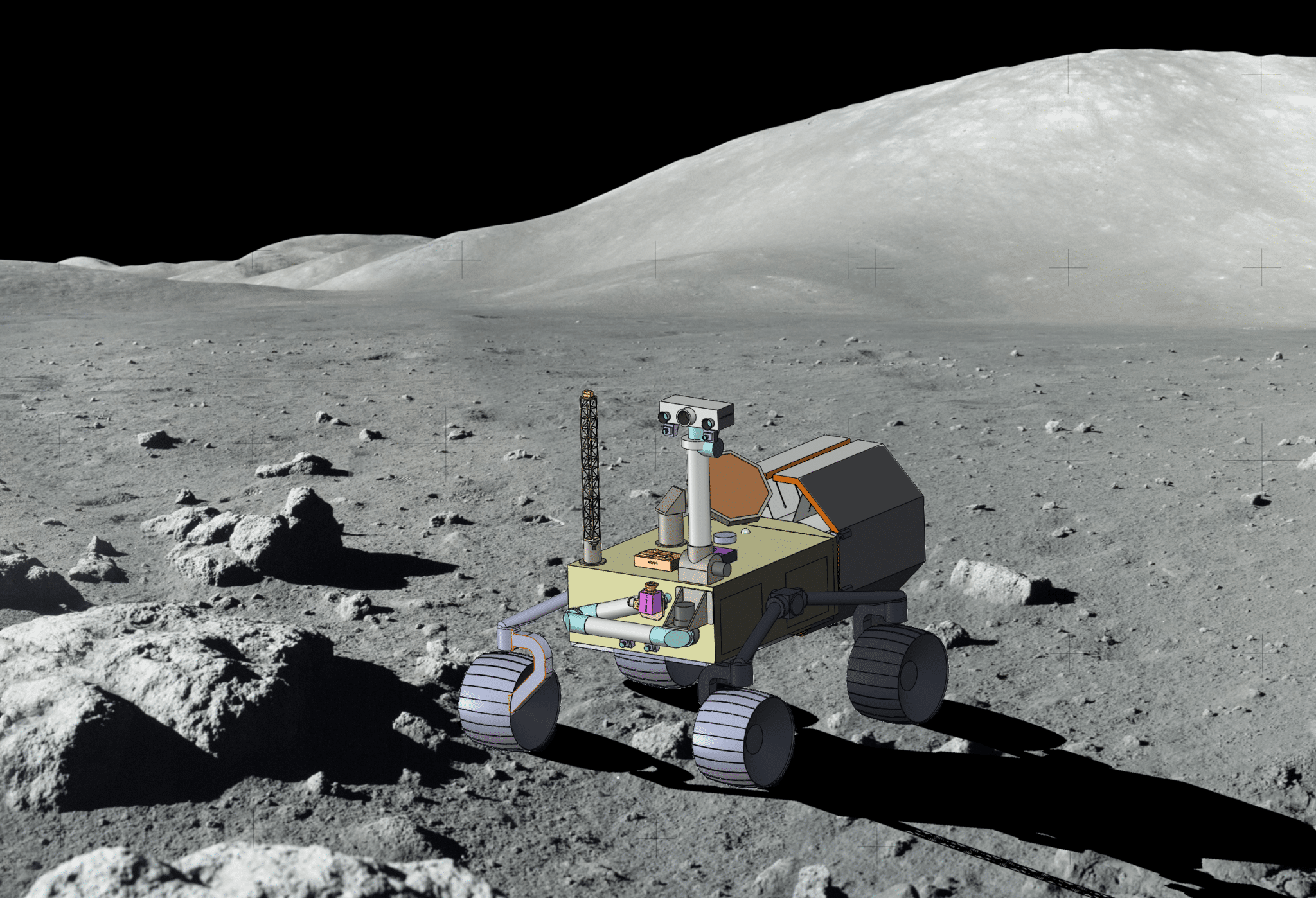 Illustrazione concettuale del rover Intrepid sulla luna. Credits: First Mode/Arizona State University