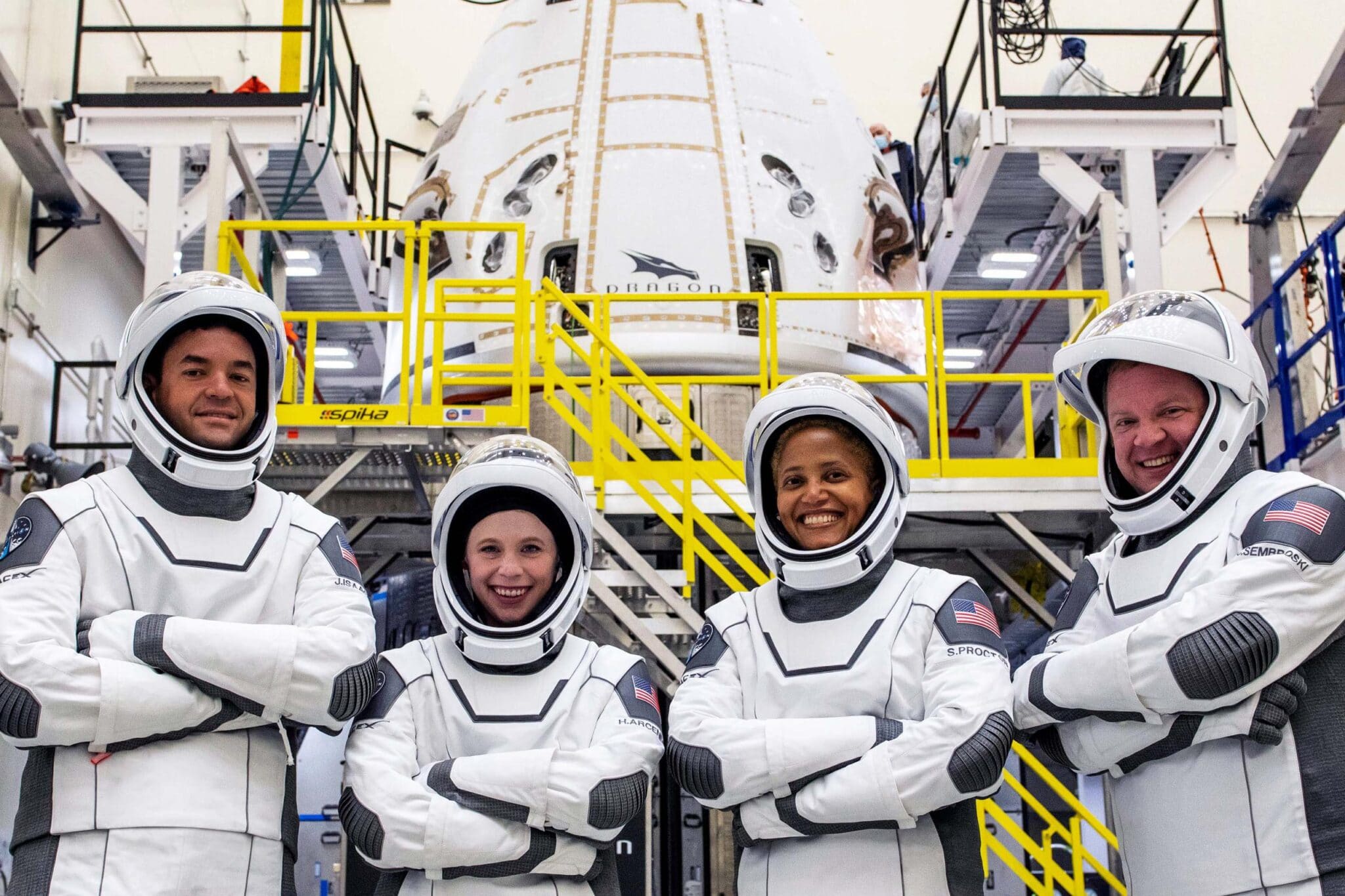 L'equipaggio della Inspiratoin4. Credits: SpaceX