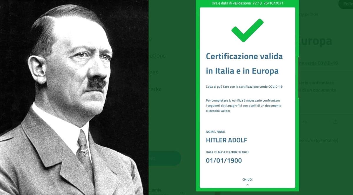Hitler ha il green pass: hackerate le chiavi di generazione dei certificati? - 