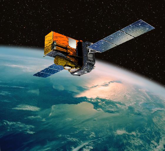 Rappresentazione artistica del telescopio Integral in orbita. Crediti: European Space Agency.