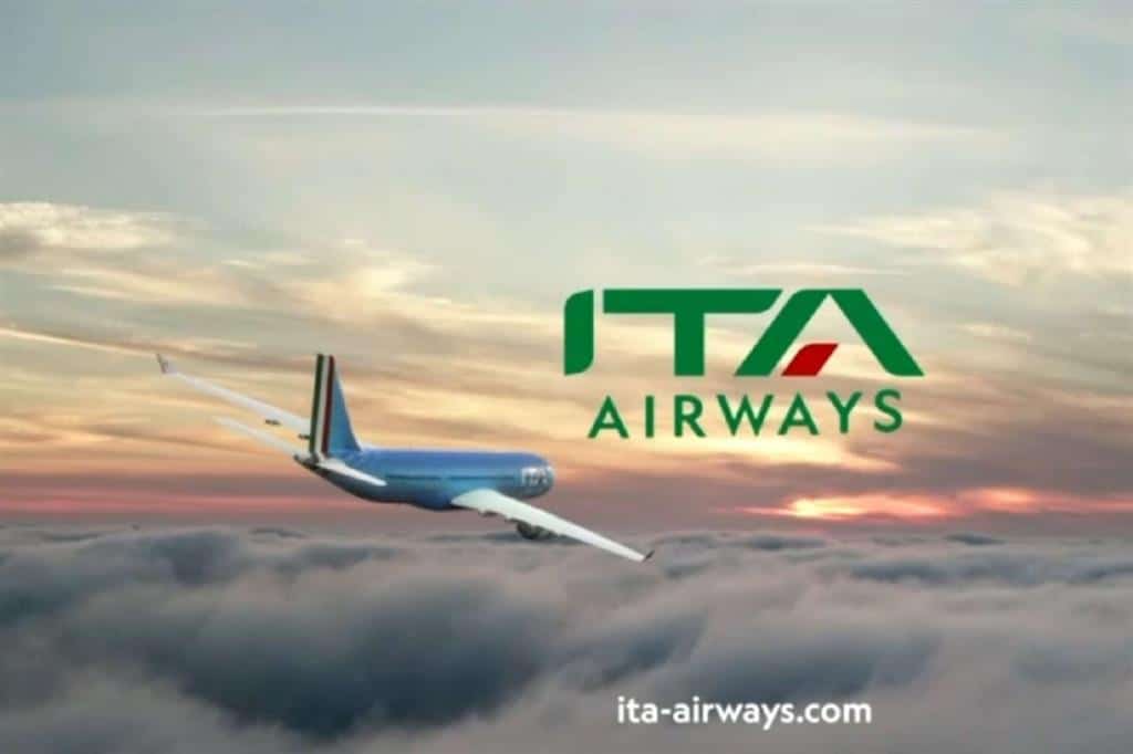 Il nuovo logo di ITA Airways nella sua campagna pubblicitaria