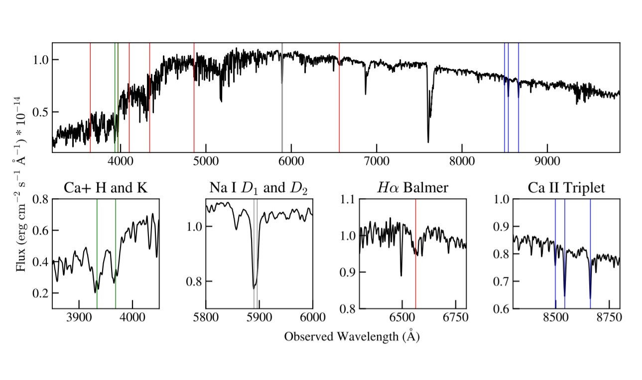 Lo spettro LBT/MODS di J1921. Credits: Way et al., 2021.