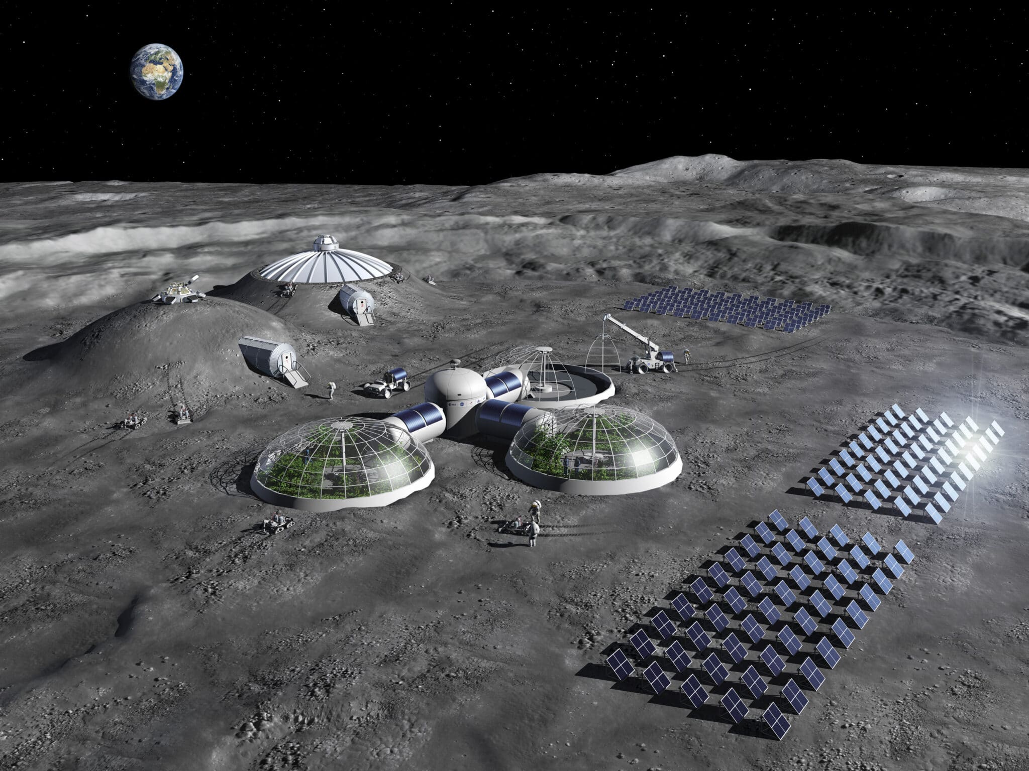 Concept di una base lunare nell'ambito della space Architecture. Credits: ESA