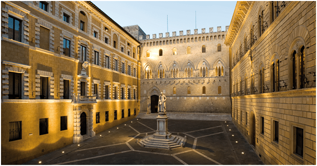 Source: mpsart.it - Piazza Salimbeni(Siena) - sede centrale di Banca Monte dei Paschi di Siena