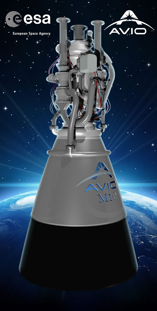 Rappresentazione del nuovo propulsore spaziale M10. Crediti: Avio.