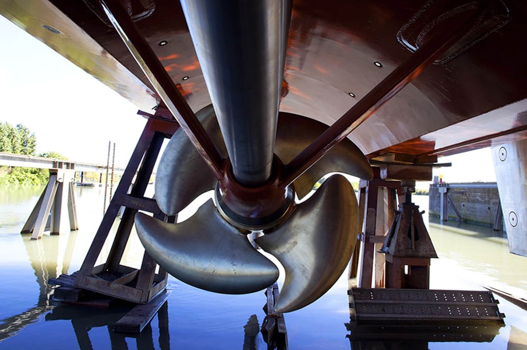 La particolare forma dell'elica di nave Osum. Fonte: Cantieri Navali Vittoria