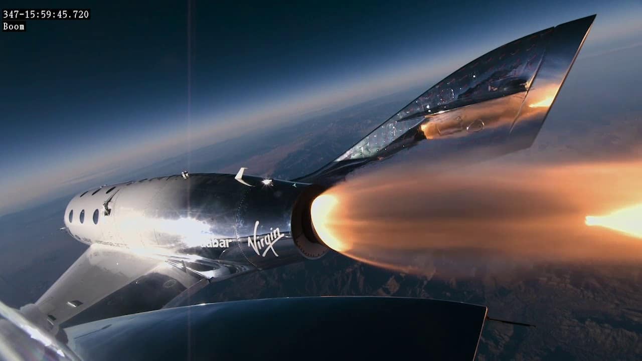 La VSS Unity in volo suborbitale. Credits: Virgin Galactic