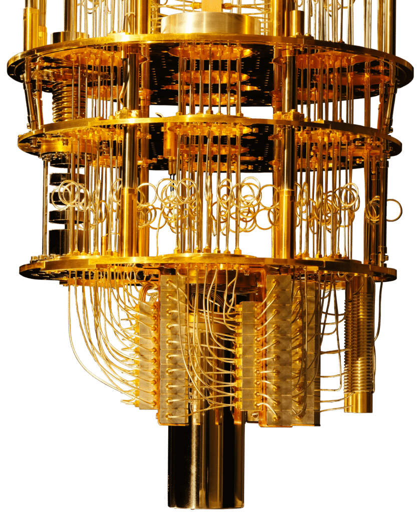 Come si presenta la struttura di supporto di un chip quantistico sviluppato da IBM. (Fonte: IBM)