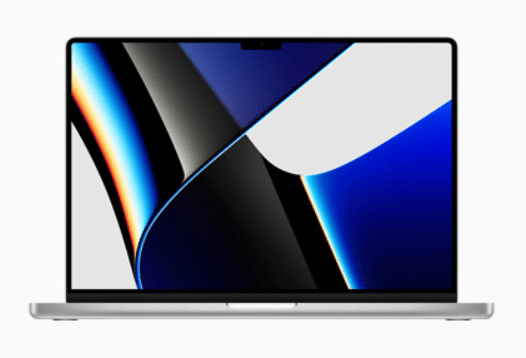 La vista frontale dei nuovi Macbook Pro, spicca la presenza del Notch