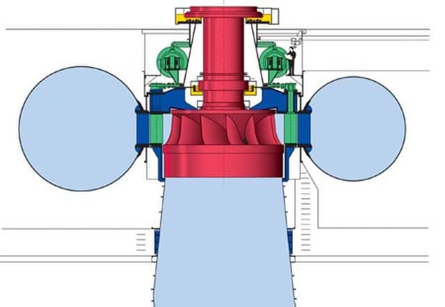 Schema di una turbina Francis. Credit: Wikimedia Commons