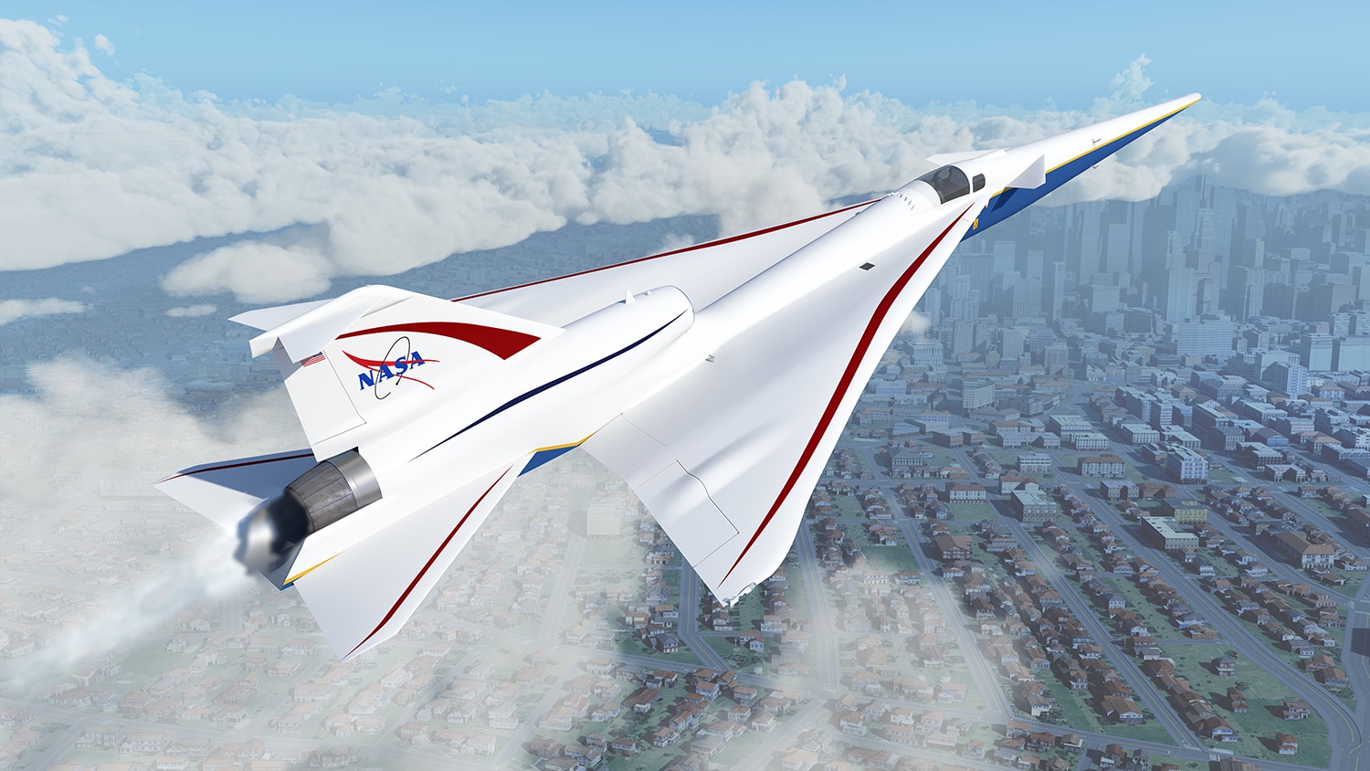Render dell'X-59. Credits: NASA / Joey Ponthieux