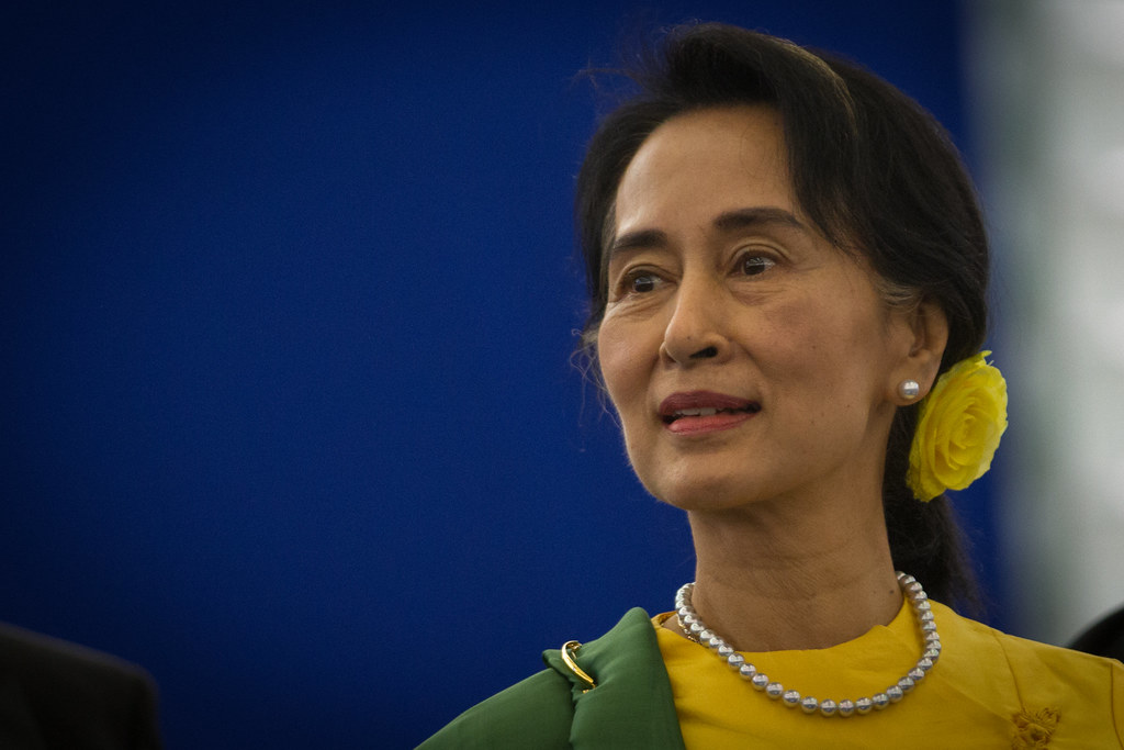 "Aung San Suu Kyi" by Global Media Sharing is licensed under CC BY 2.0