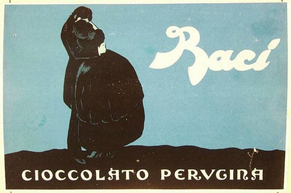 Marchio dei Baci Cioccolato Perugina, immagine pubblicitaria, 1923