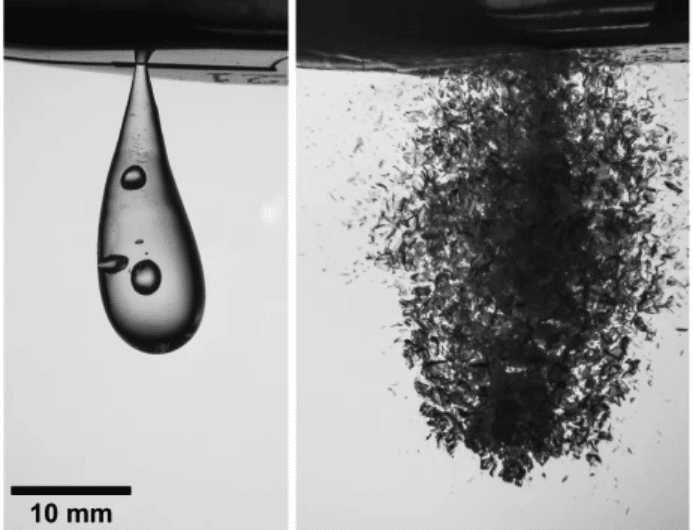 Credits: S. Kooij, G. van Dalen, J.F. Molinari, D. Bonn, Explosive fragmentation of Prince Rupert’s drops leads to well-defined fragment sizes, Nature Communications (2021) 12:2521, https://doi.org/10.1038/s41467-021-22595-1).