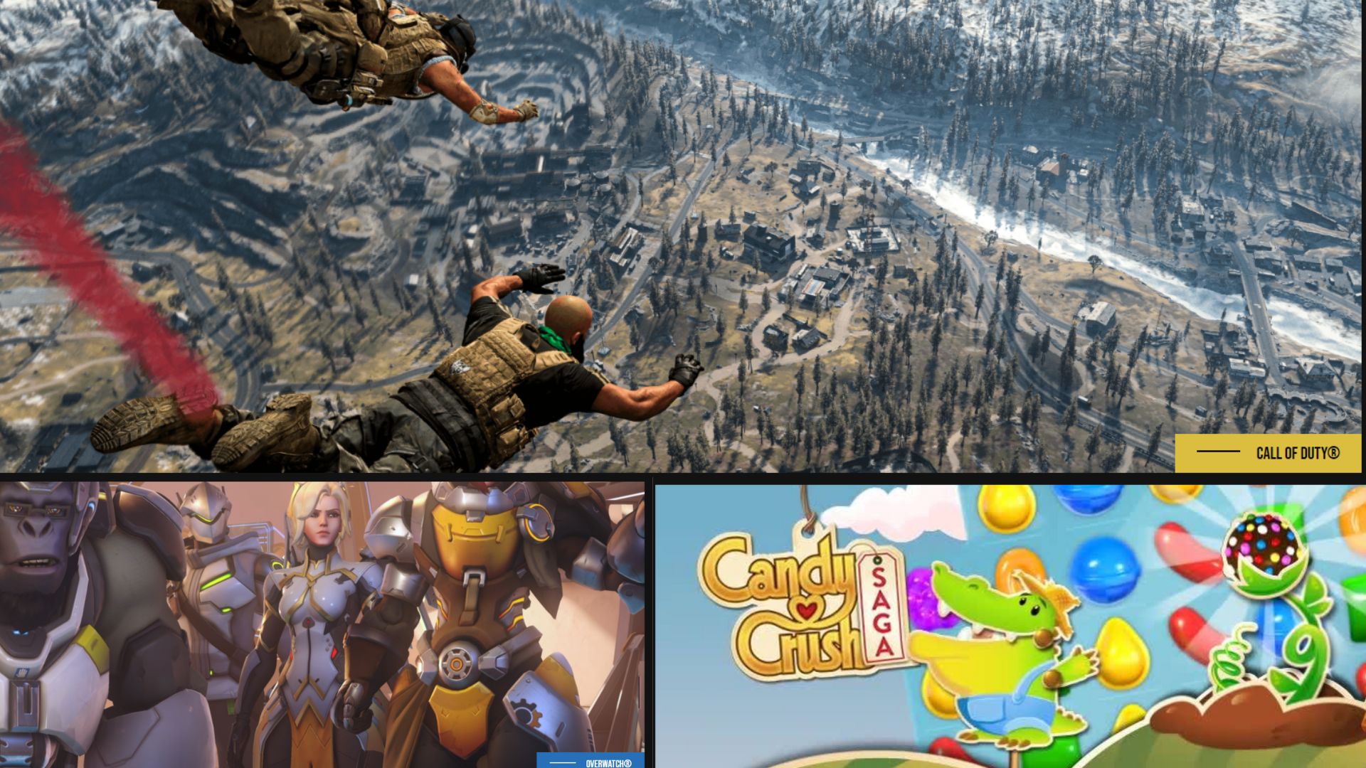 Call of Duty, Overwatch, Candy Crush sono solo alcuni dei titoli nel pacchetto di Activision Blizzard. Credits: Activisionblizzard.com.