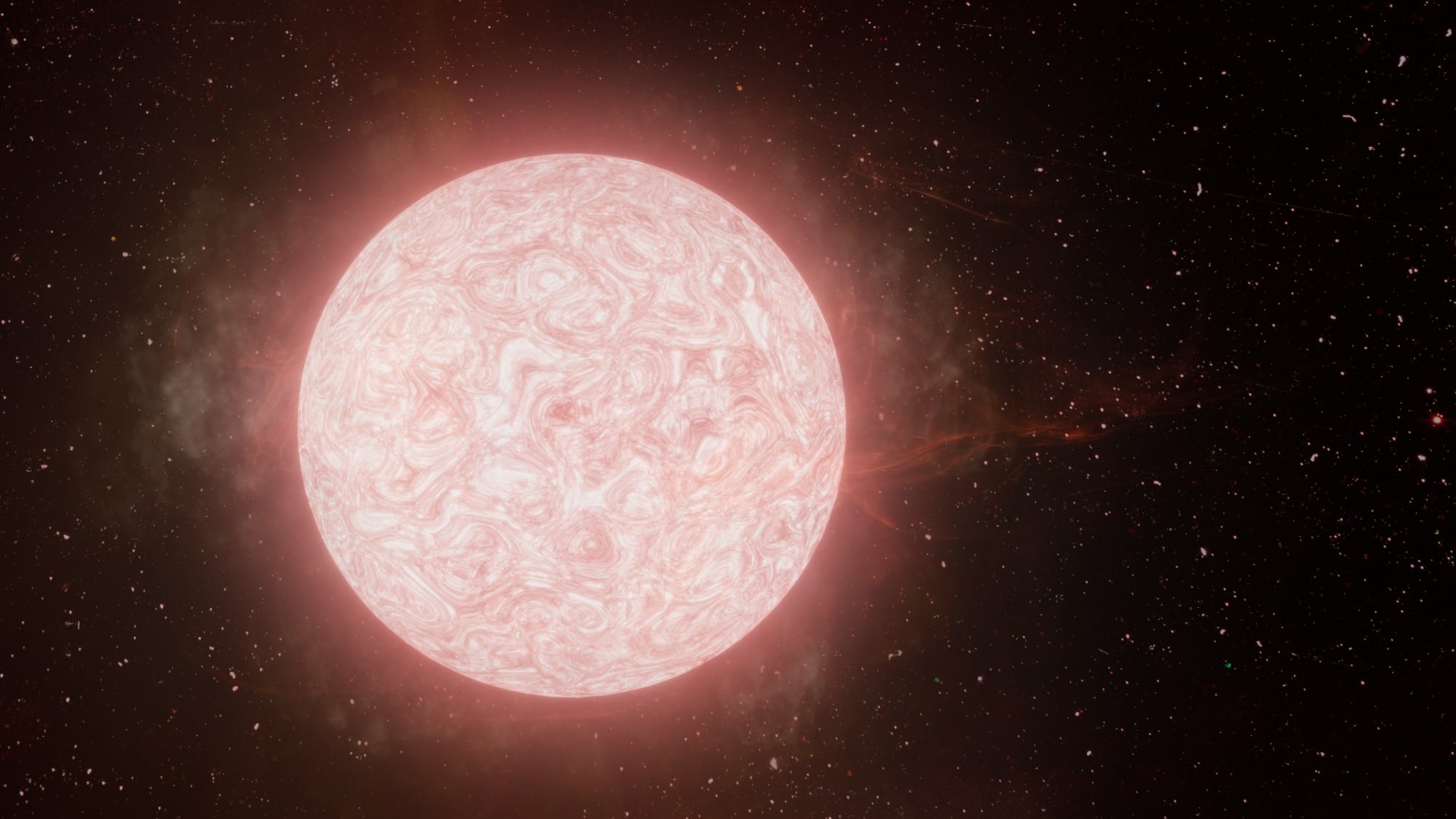 Rappresentazione artistica della supergigante rossa prima dell'esplosione che ha portato alla supernova denominata SN 2020tlf. Crediti immagine: W. M. Keck Observatory/Adam Makarenko