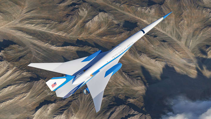 Render dell'Air Force One supersonico Credits: Exosonic