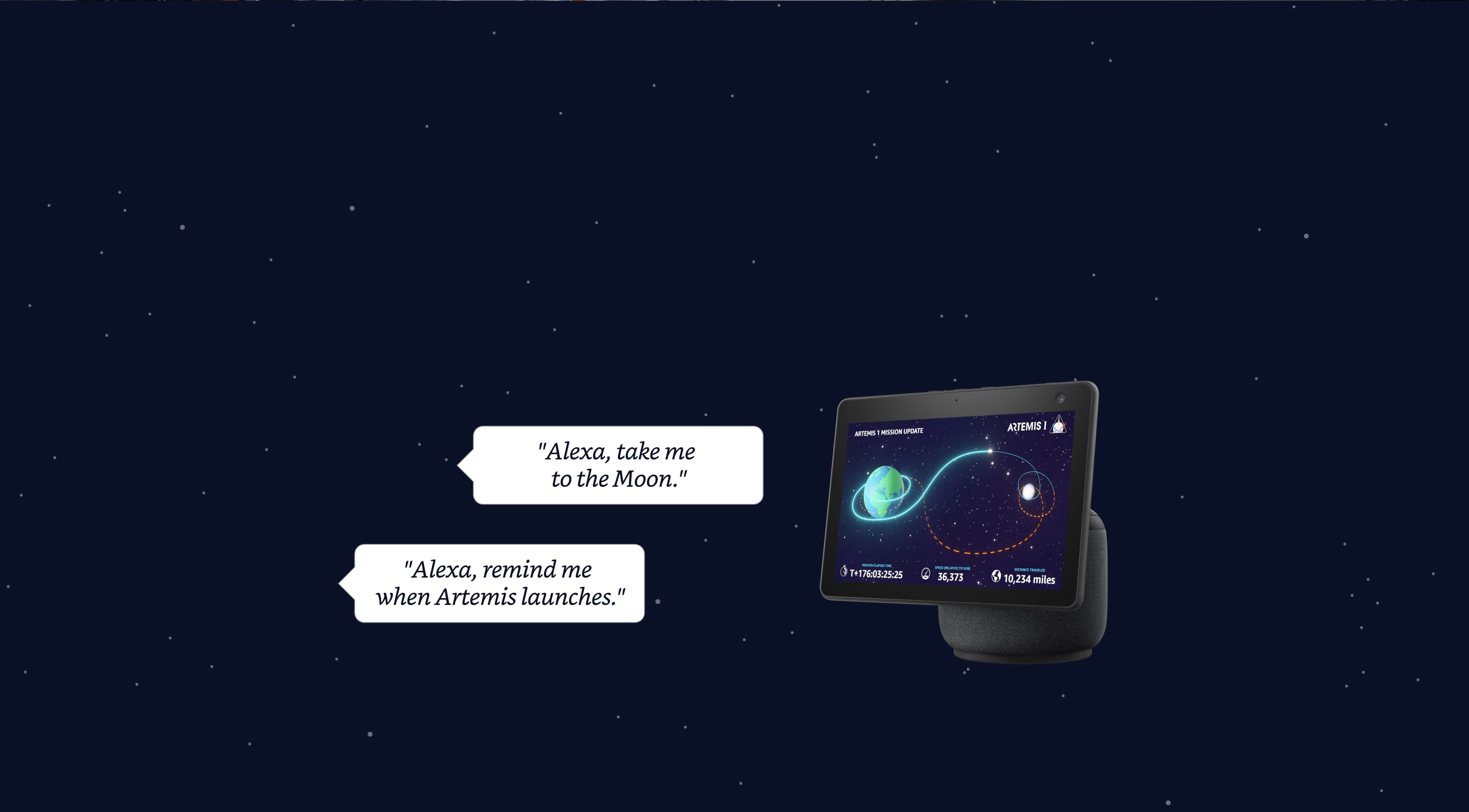Locandina promozionale per L'Alexa "Spaziale" Credits: Amazon