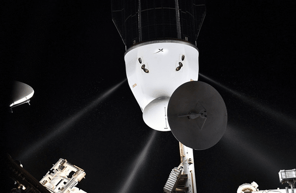 Una vista della SpaceX CRS-24 Cargo Dragon mentre eseguiva le operazioni di allontanamento dalla Stazione Spaziale Internazionale (Credits: NASA – M. Maurer)