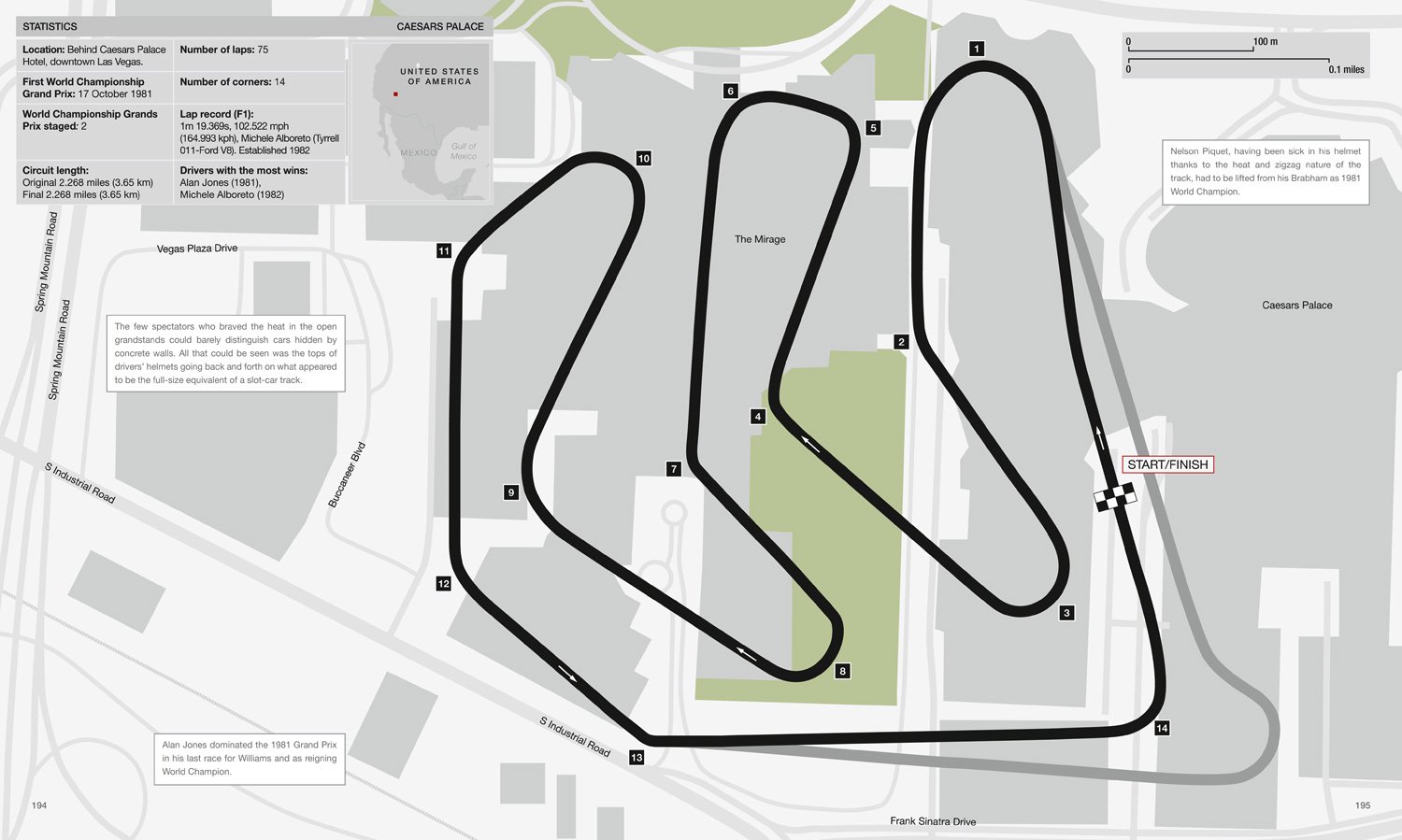 Il layout del circuito Ceasars Palace