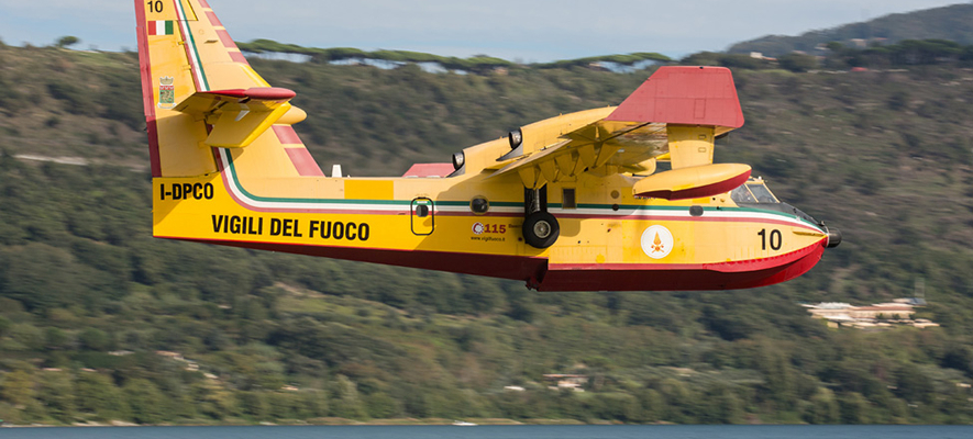 Canadair CL 415 del dipartimento dei Vigili del Fuoco. Credits: Ministero dell'Interno