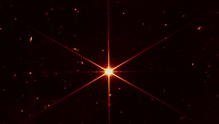 Stella 2MASS J17554042+6551277 al centro della foto individuata dal telescopio james webb, Credits: NASA / STScI )