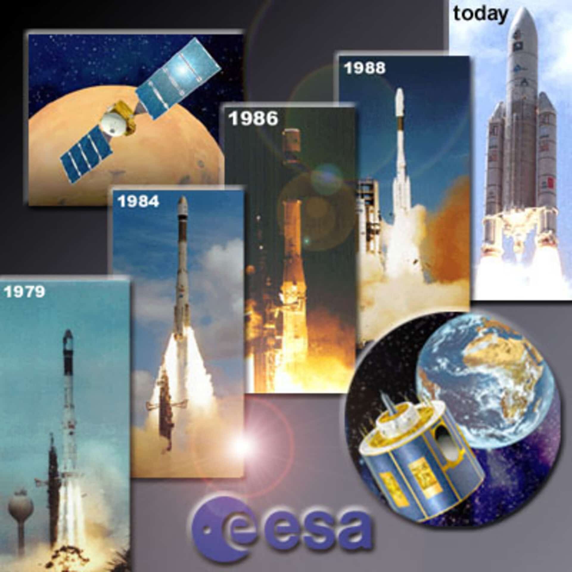 Sviluppo negli anni dell'accesso allo spazio dell'Europa. Crediti: ESA