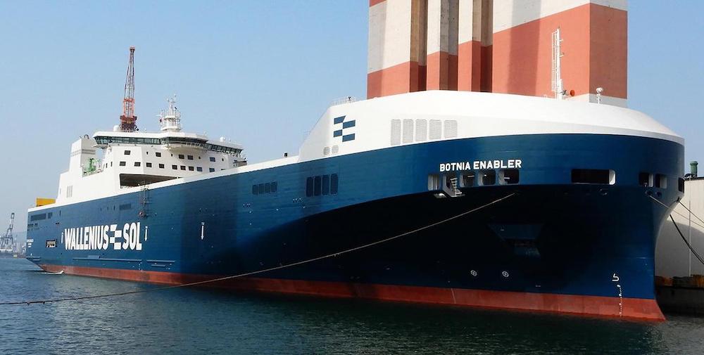La nave Botnia Enabler dopo la consegna a Yantai. Fonte: Wallenius SOL