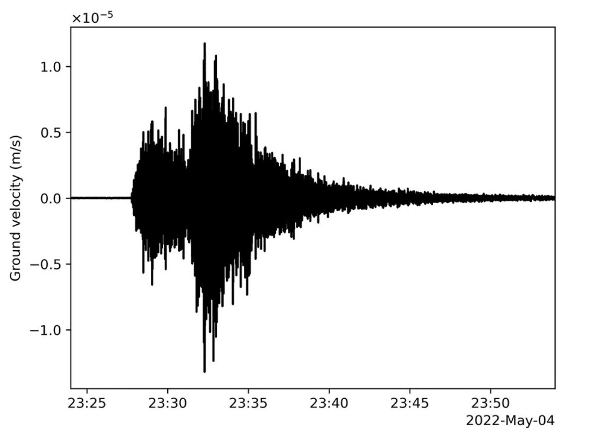 Rilevamento terremoto 2022-05-04 Credits: NASA/JPL-Caltech