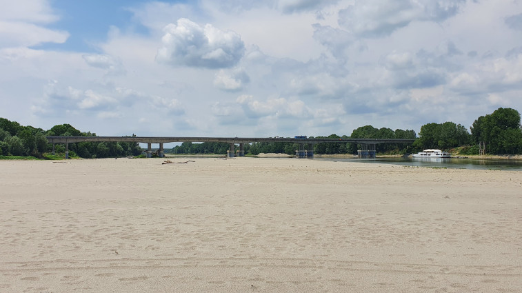 Siccità dal Fiume Po, nei pressi di Boretto (RE). Credits: Autorità di Bacino Distrettuale del Fiume Po