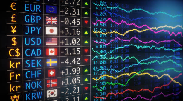 grafico della tabella dei cambi mondiali - forex foto e immagini stock