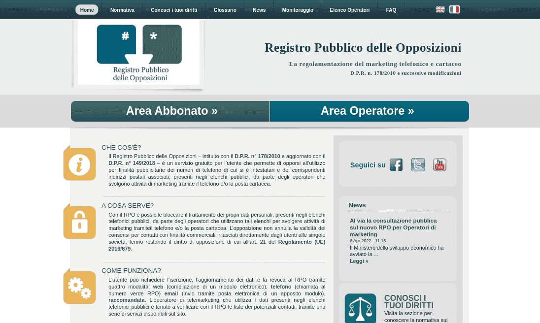 Registro Pubblico delle Opposizioni