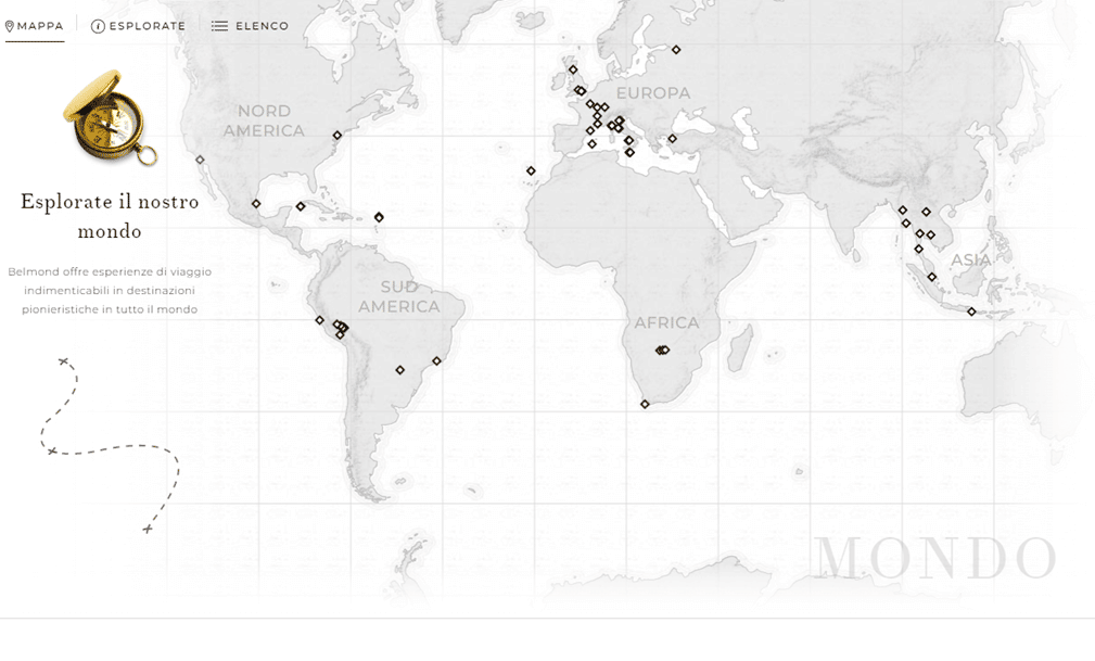 La mappa con le principali tappe del mitico Venice Simplon-Orient Express. Credits: Belmond.
