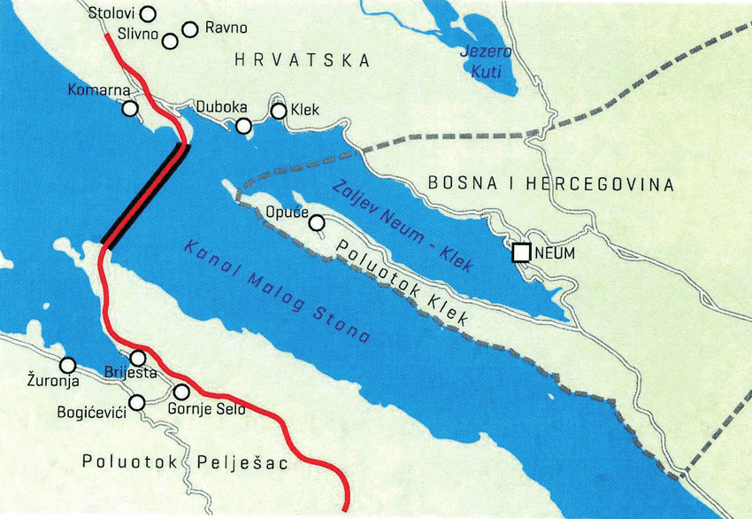 Ubicazione geografica del ponte di Pelješac. Credits: Researchgate