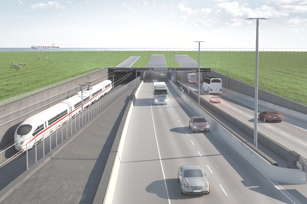Rendering del Fehmarnbelt Fixed Link. Credits: Femern Sund Bælt