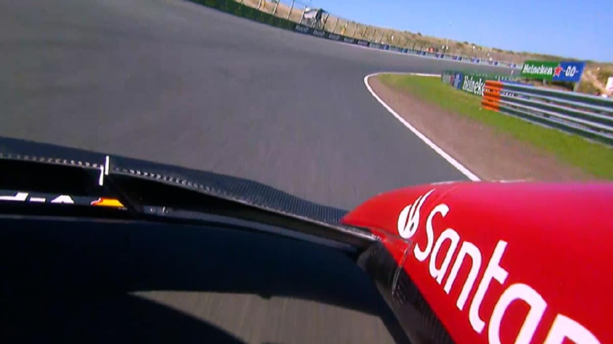 L'inquadratura mostrata a Zandvoort dall'auto di Sainz