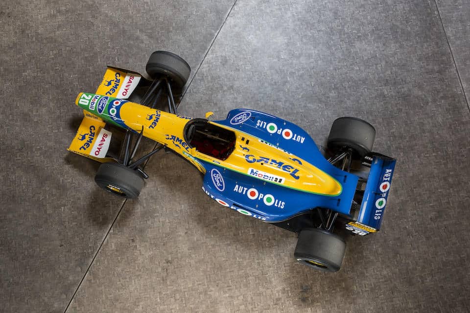 La Benetton B191 vista dall'alto. Credit: bonhams.com
