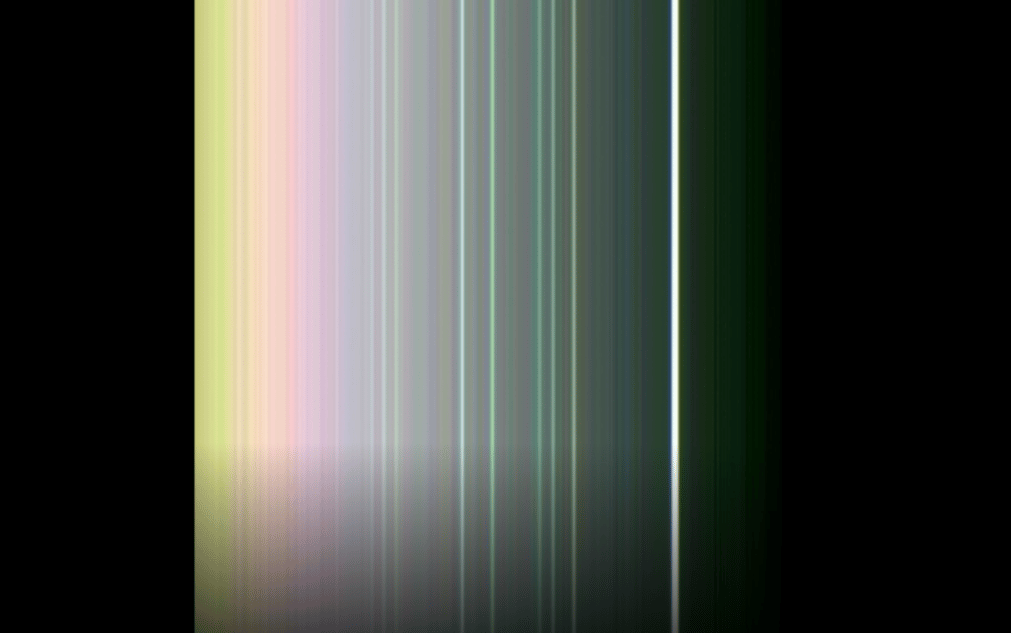 Immagine in falsi colori degli anelli di Urano, Voyager 2 il 21 gennaio 1986, da una distanza di 4,17 milioni di chilometri Credits NASA/JPL