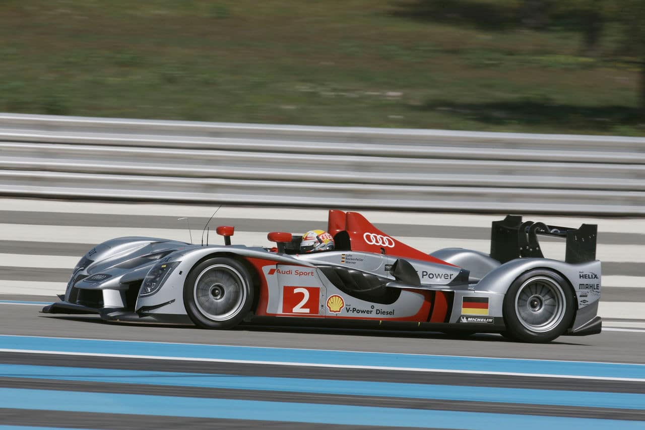 L'Audi R15+, una delle maggiori avversarie per la Peugeot 908. Credit: audi-mediacenter.com
